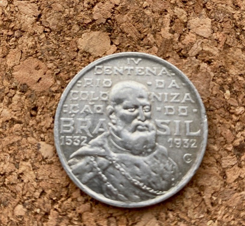  SILBER - 2000 Réis 1932 Kolonisierung von Brasilien TOP!   