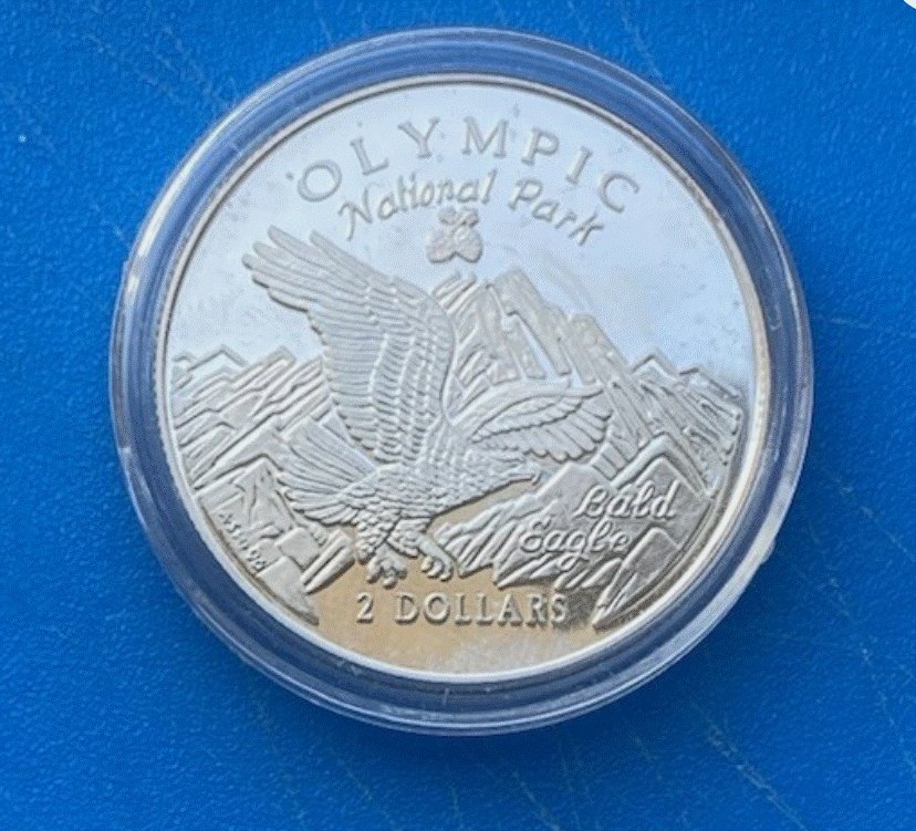  SILBER - Cookinseln 2 Dollar 1996 Olympic National Park | Cook Islands   