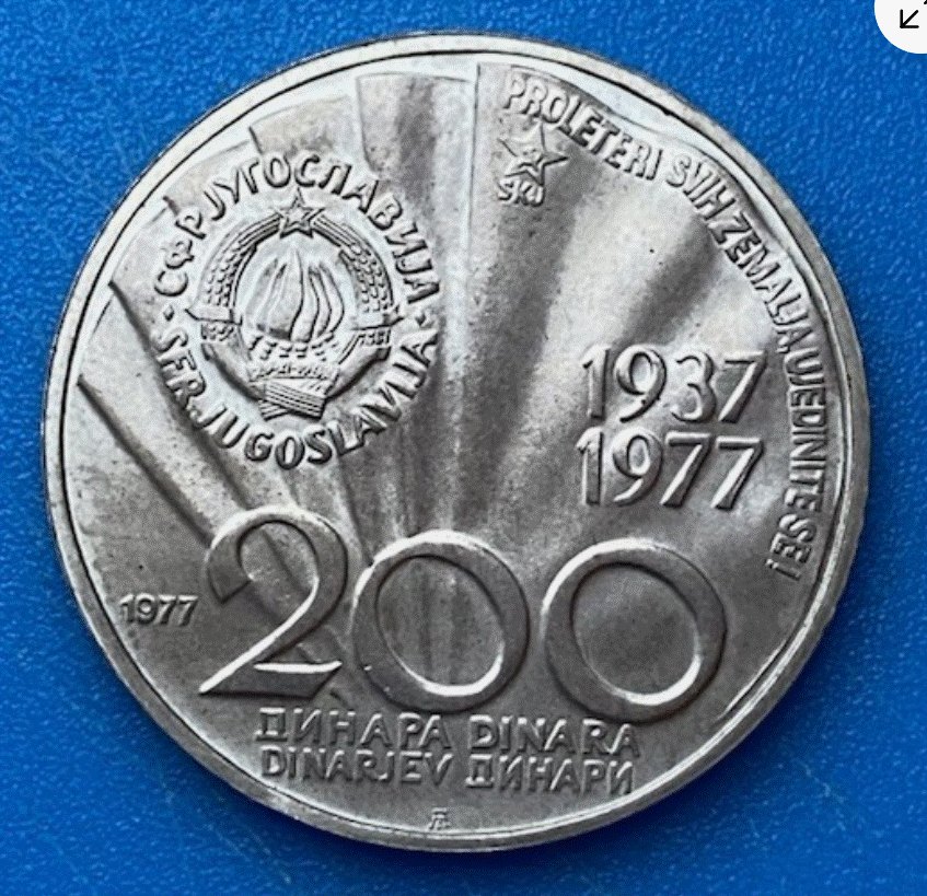  SILBER - Jugoslawien 200 Dinara 1977 Josip Broz Tito 85. Geburtstag   