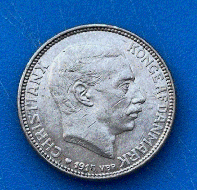  SILBER - Dänemark 1 Krone 1915 Christian X Silbermünze 0.800   