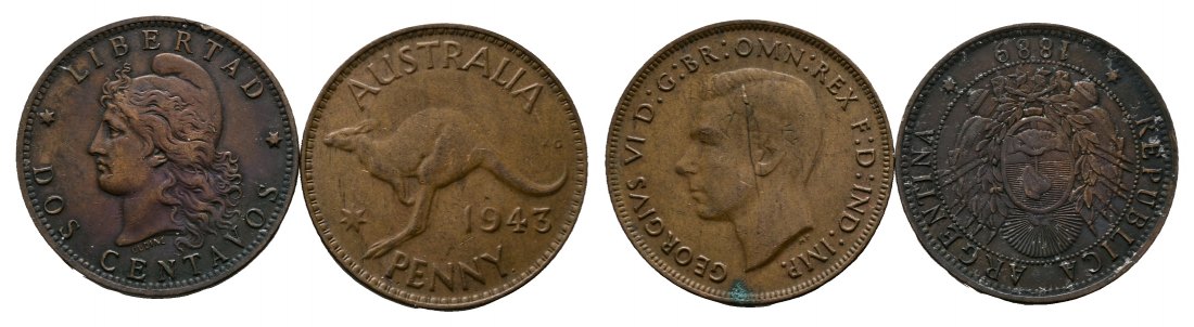  Ausland; Mexiko & Australien; 2 Kleinmünzen   