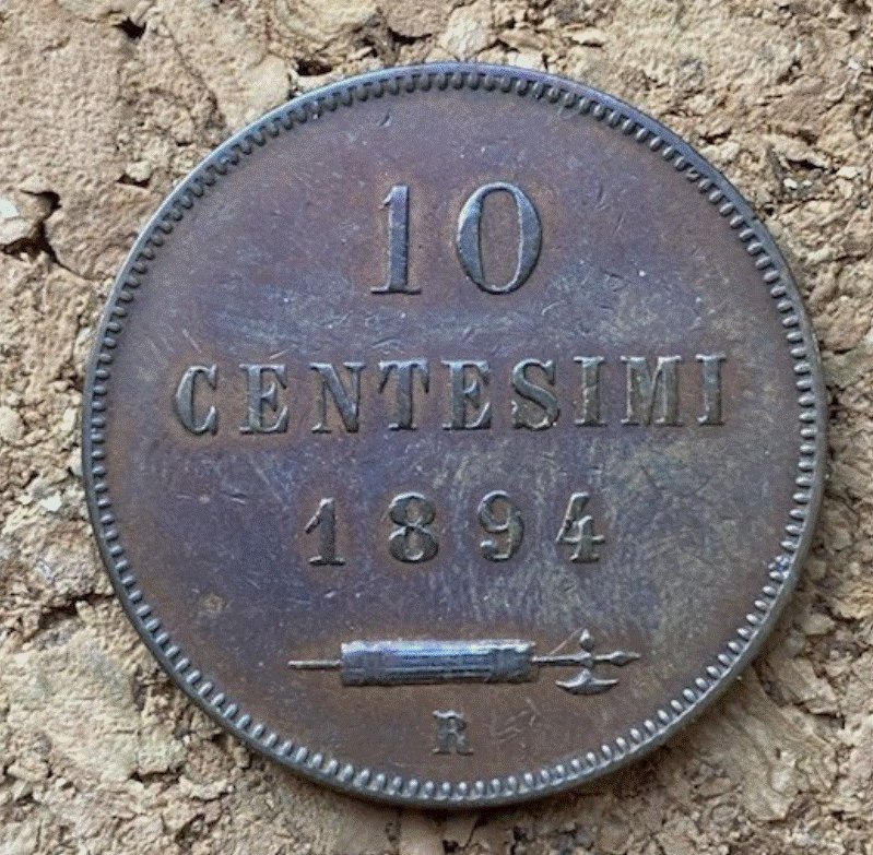  San Marino 10 Centesimi 1894 Wappen 3 Türme | Historische Münze   