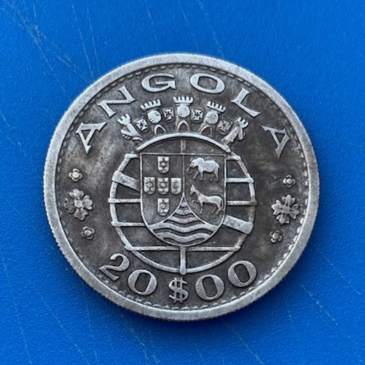  SILBER - Angola 20 Escudos 1952 Portugiesische Kolonie Münze   
