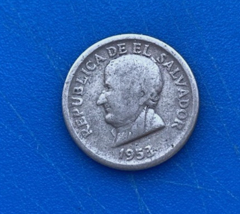  SILBER - El Salvador 25 Centavos 1953 Silbermünze Jose Matias Delgado .900   
