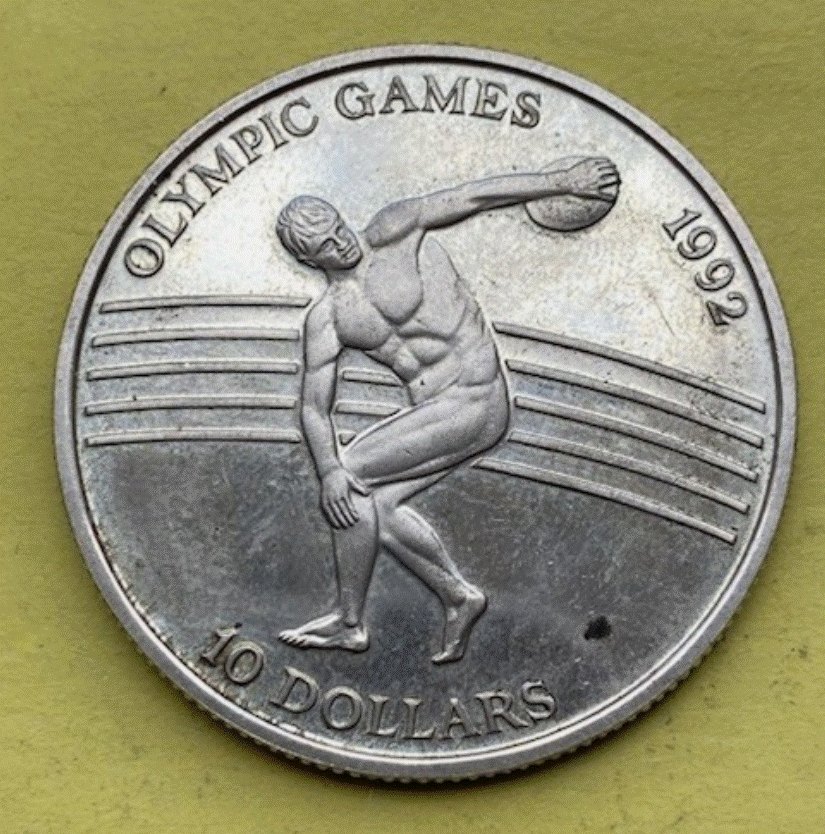  SILBER - Niue 10 Dollar 1991 Olympiade, Diskuswurf | Sterling 925er   