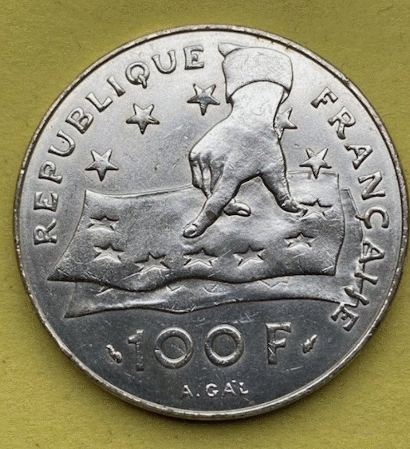  SILBER - Frankreich 100 Franken 1991 René Descartes / 100 Francs   