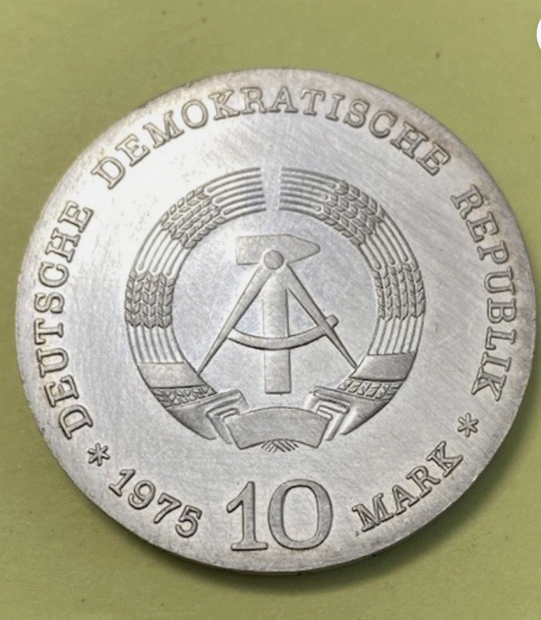  SILBER - Deutschland DDR 10 Mark 1975 Albert Schweitzer   