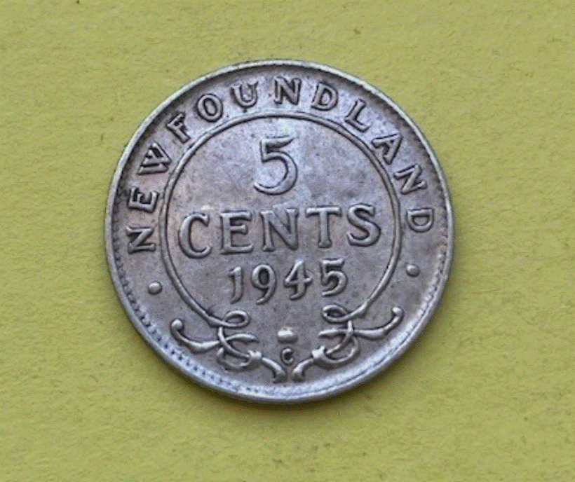  SILBER - Neufundland 5 Cents 1945 König George VI - Commonwealth   