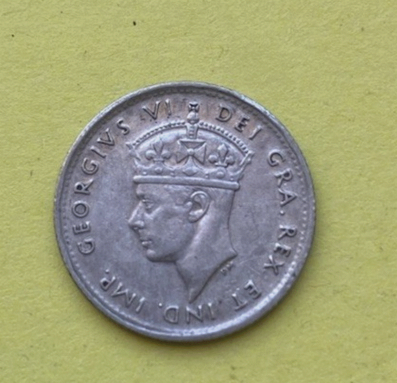  SILBER - Neufundland 5 Cents 1945 König George VI - Commonwealth   