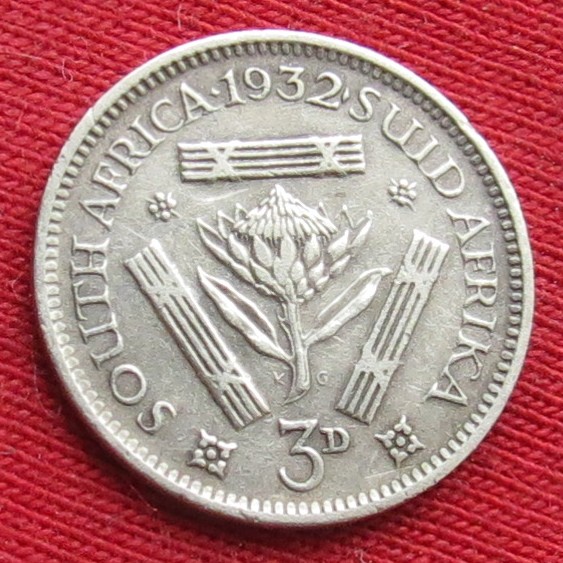 South Africa RSA 3 pence 1932   