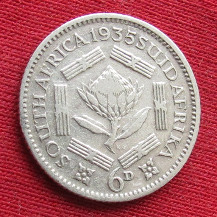  South Africa RSA 6 pence 1935   