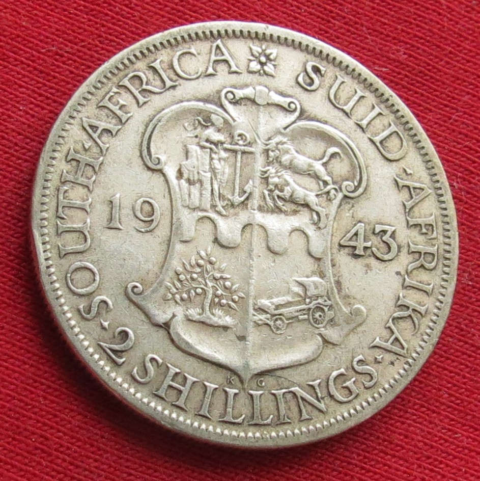 South Africa RSA 2 shilling 1943