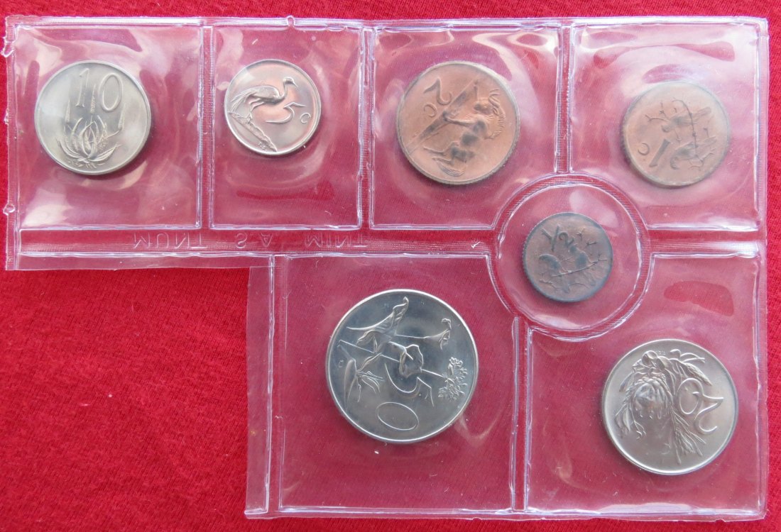 South Africa RSA 1/2 1 2 5 10 20 50 cents — 1972