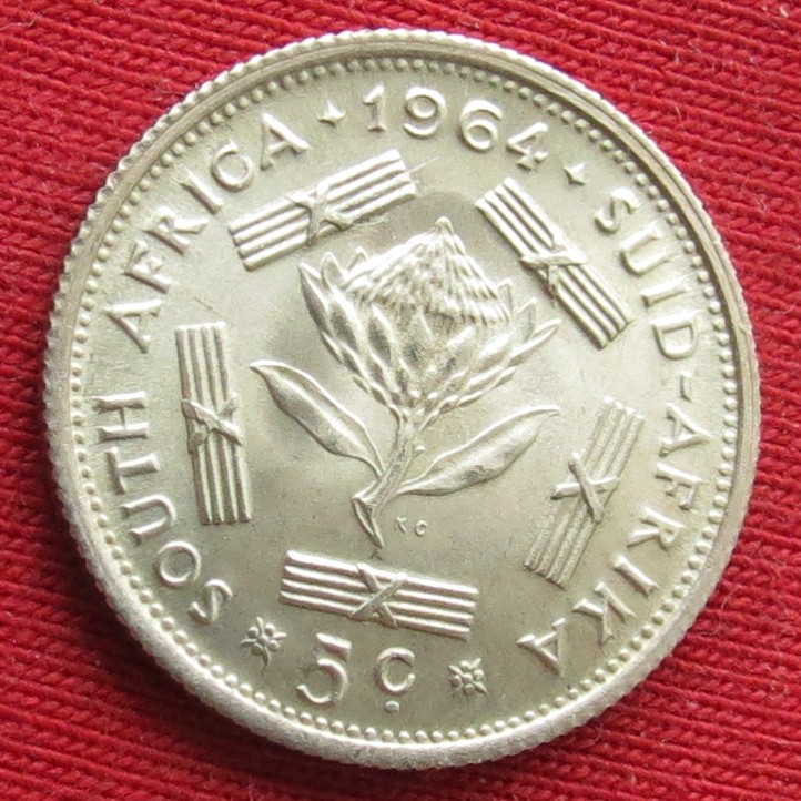 South Africa RSA 5 cents 1964
