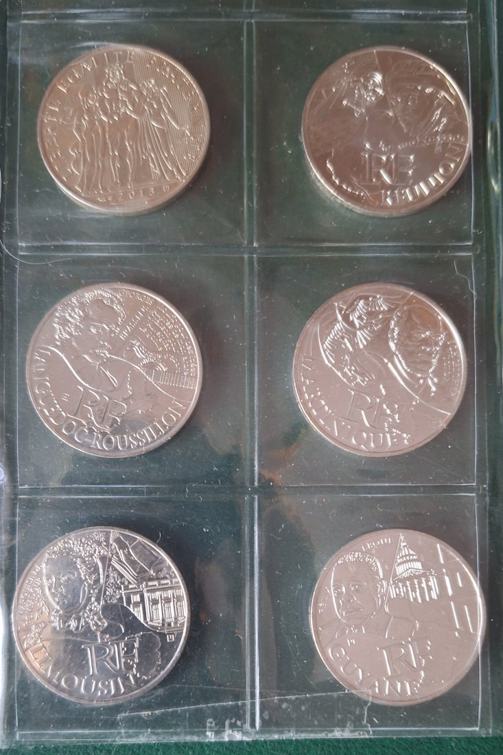  Frankreich 6x10 Euro 2012 Regionen 2013 Herkules Silber   