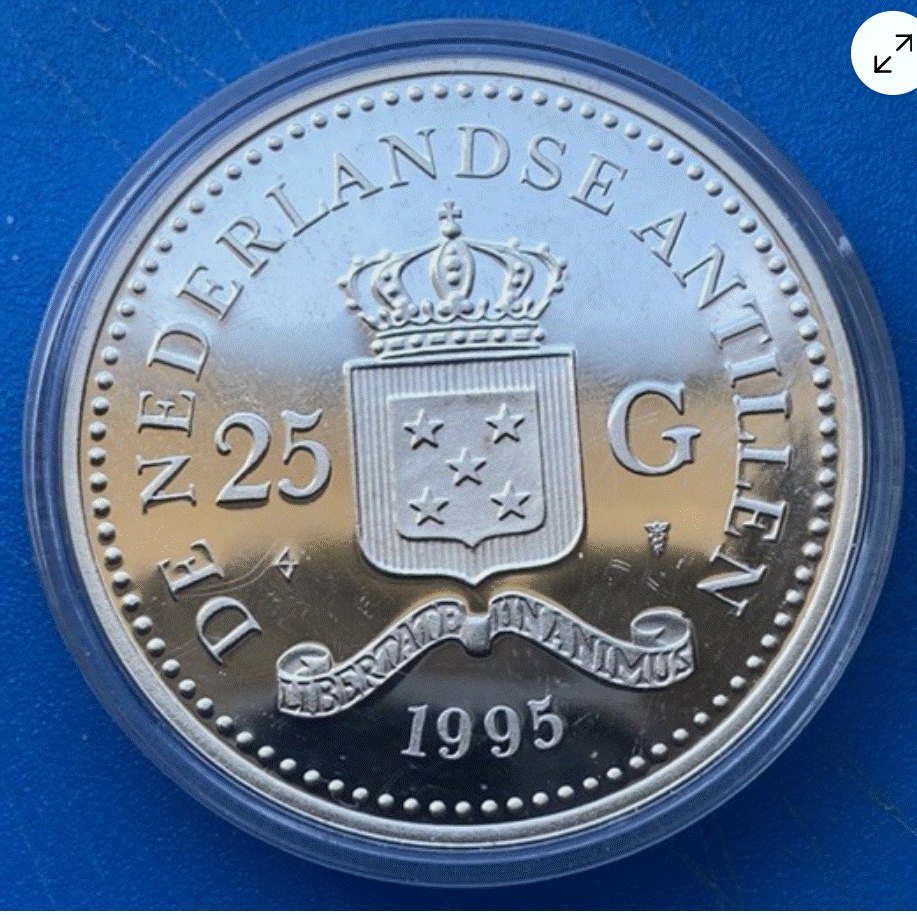  SILBER - 25 Gulden 1995 Niederländische Antillen Olympia Gewichtheben PP   