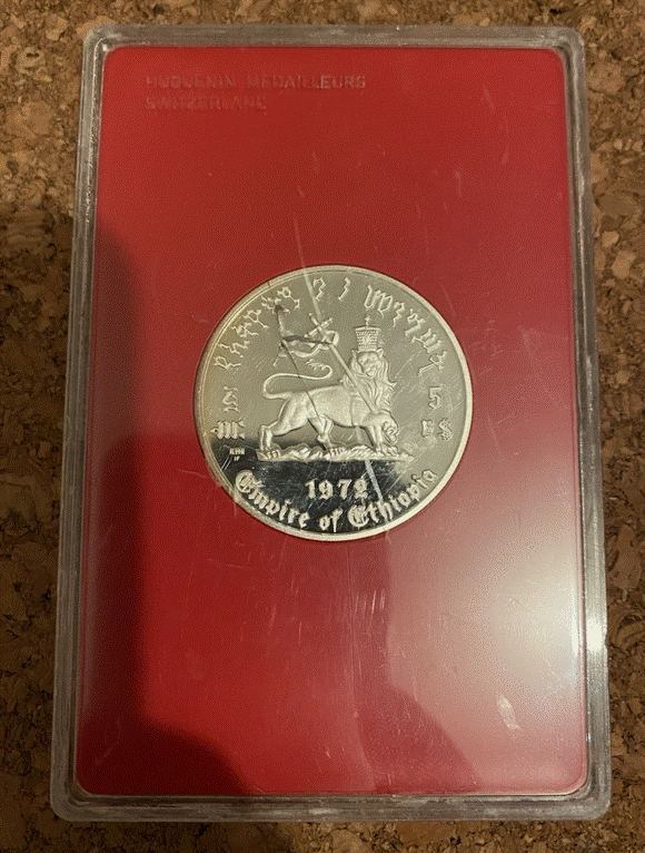 SILBER - Äthiopien 5 Birr 1972 Haile Selassie I. EXKLUSIV .999 Silver   