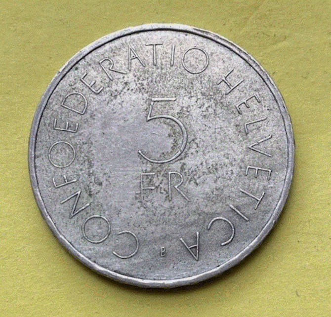  SILBER - Schweiz 5 Franken 1963 Rotes Kreuz 835er Silber   