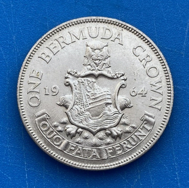  SILBER - Bermuda 1 Krone 1964 Crown Silber 0.500 Selten!   