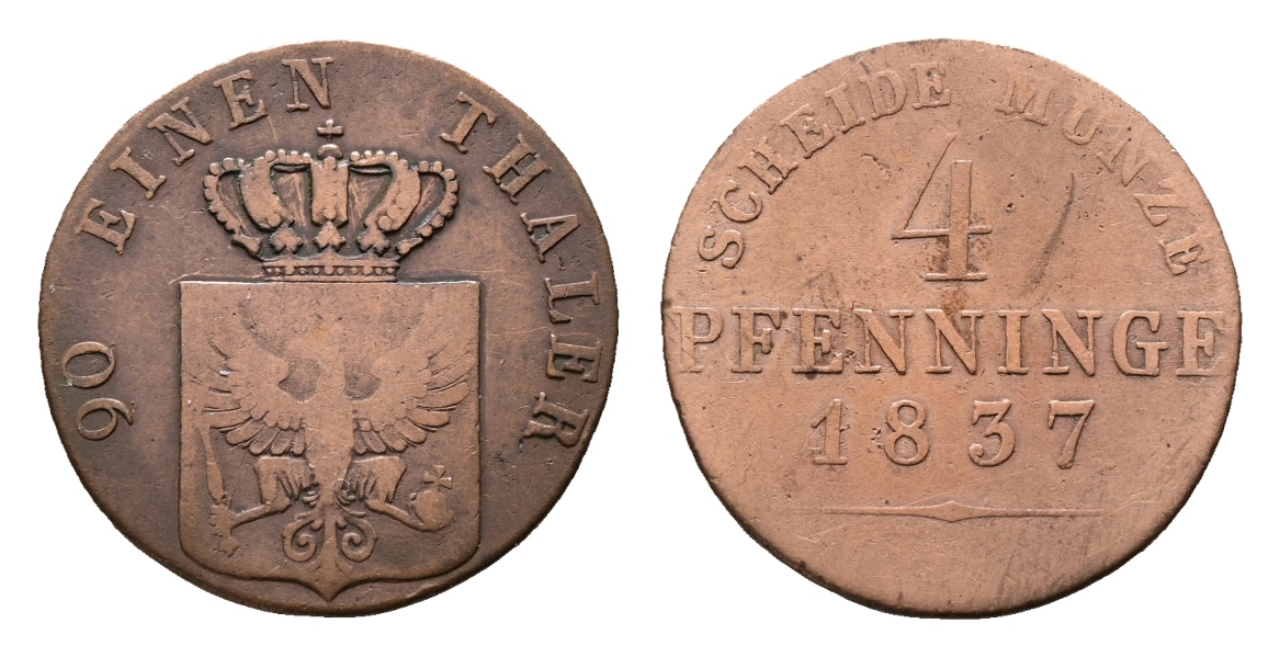  Altdeutschland; Kleinmünze 1837   