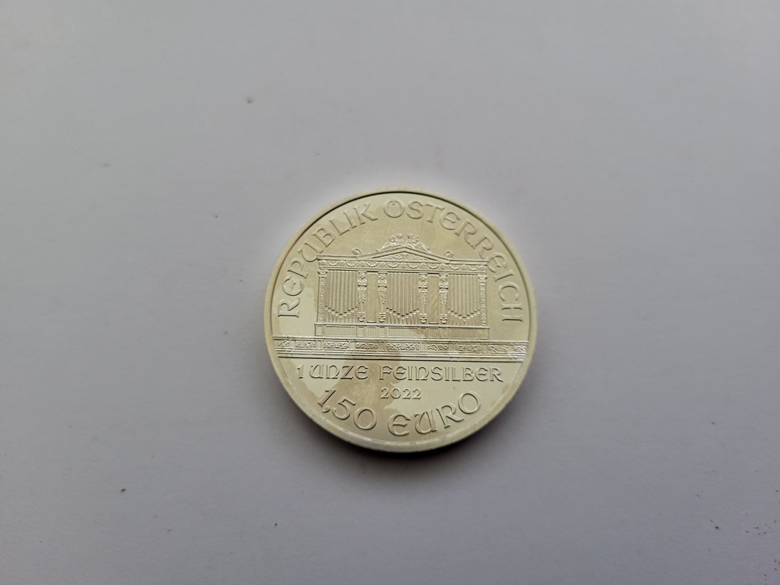 Philharmoniker 2022 1,50 Euro 1 Oz Flecken Silbermünzen Österreich Spittalgold9800 (1248   