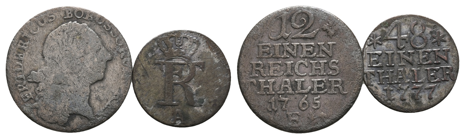  Altdeutschland; 2 Kleinmünzen 1765/1777   