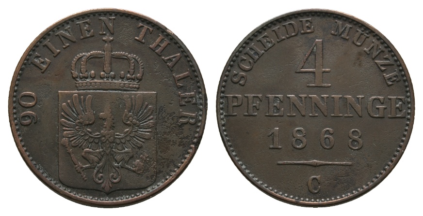  Altdeutschland; Kleinmünze 1868   