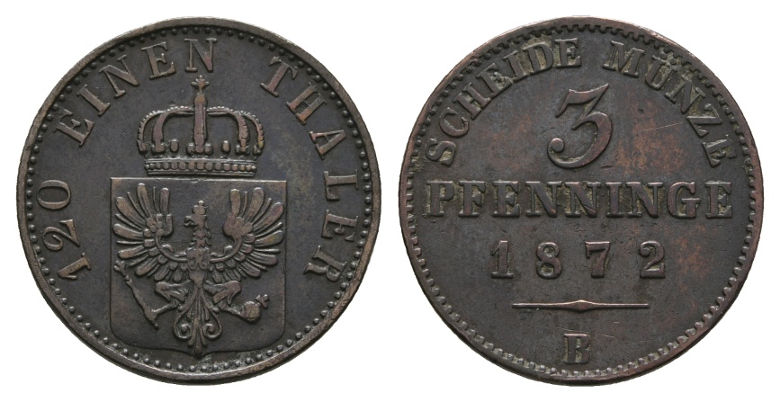  Altdeutschland; Kleinmünze 1872   