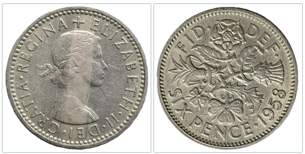  Großbritannien 6 Pence 1958   