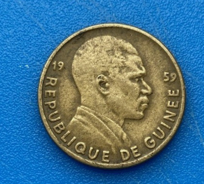  Guinea 5 Francs 1959 Münze Sekou Toure 1958 Afrika   