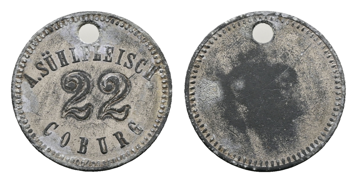  Bayern; Coburg; A.Sühlfleich Coburg, WZ: 22; Menzel - (gelocht)   