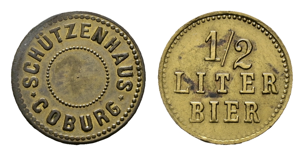  Bayern; Coburg; Schützenhaus Coburg; 1/2 Liter Bier; Menzel 4583.1   