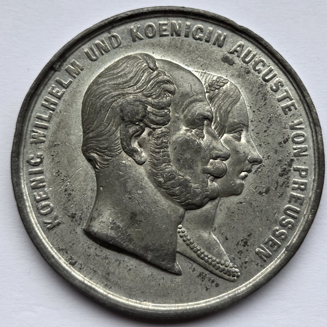  Preußen: Zinnmedaille auf die Krönung Wilhelms I. 1861   
