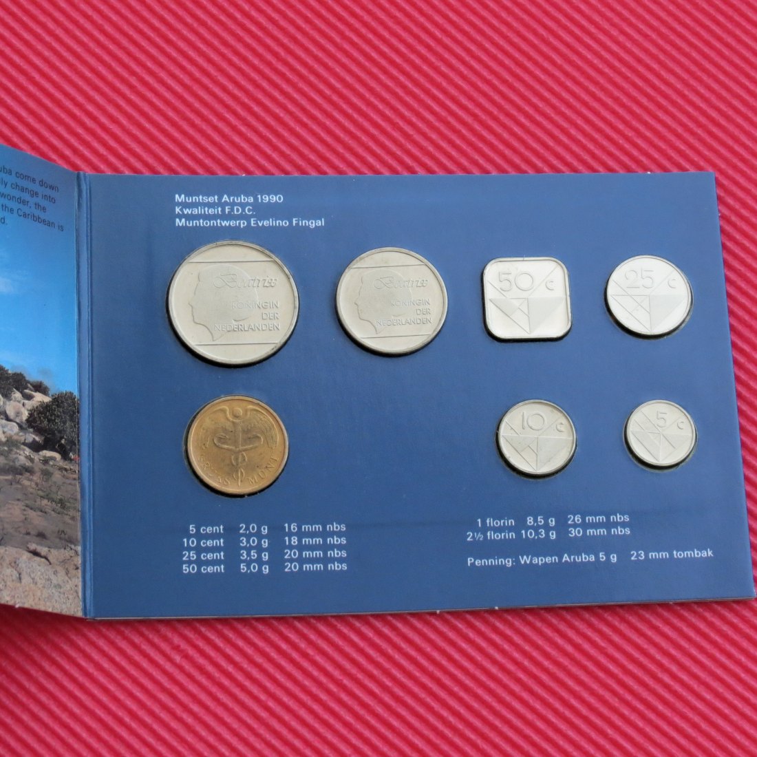 Aruba 1990 - 5 10 25 50 cents 1, 2.50 guldem