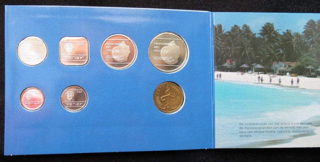  Aruba 1993 - 5 10 25 50 cents 1, 2.50 guldem   