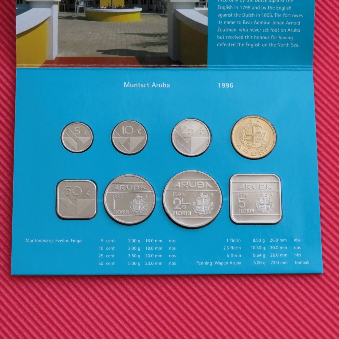 Aruba 1996 - 5 10 25 50 cents 1, 2.50 5 guldem
