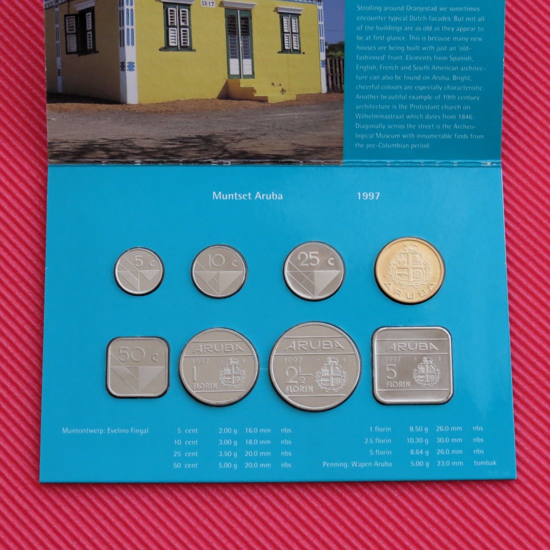 Aruba 1997 - 5 10 25 50 cents 1, 2.50 5 guldem