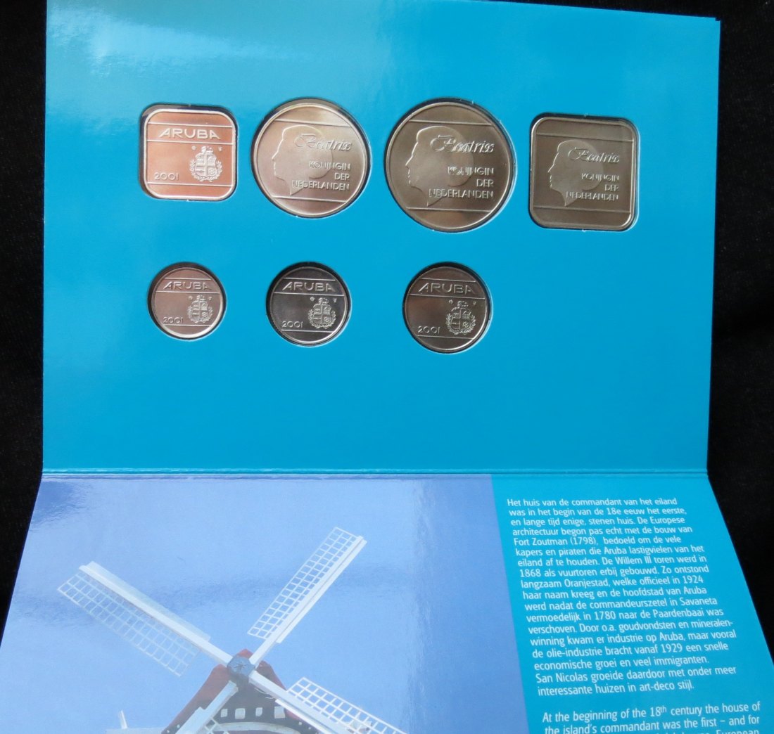  Aruba 2001 - 5 10 25 50 cents 1, 2.50 5 guldem   