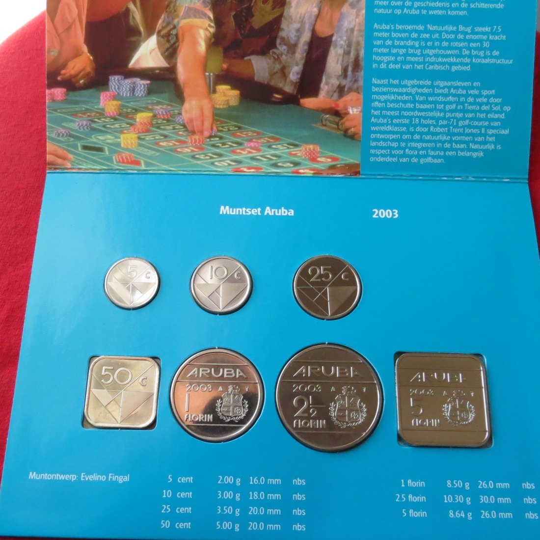 Aruba 2003 - 5 10 25 50 cents 1, 2.50 5 guldem