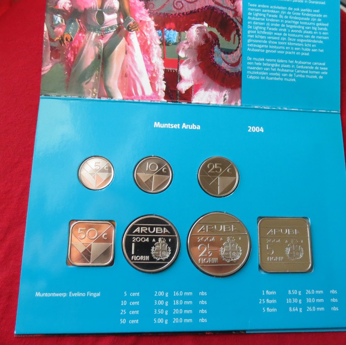 Aruba 2004 - 5 10 25 50 cents 1, 2.50 5 guldem