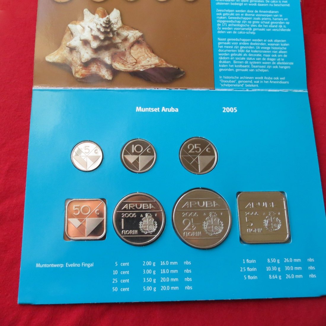 Aruba 2005 - 5 10 25 50 cents 1, 2.50 5 guldem