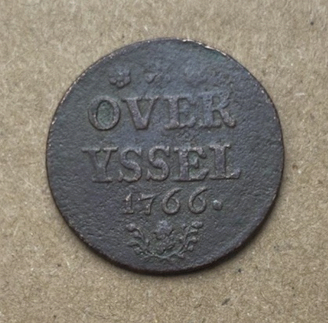  Königreich Holland Overijssel 1 Duit 1766 Kupfermünze Historisch   