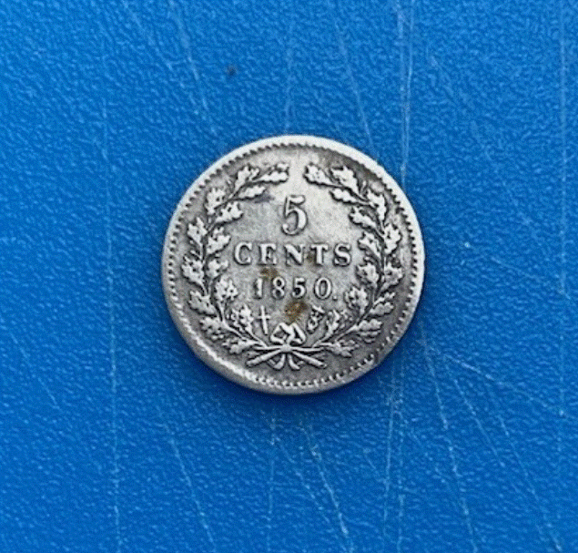  SILBER - Niederlande 5 Cents 1850 Willem III   