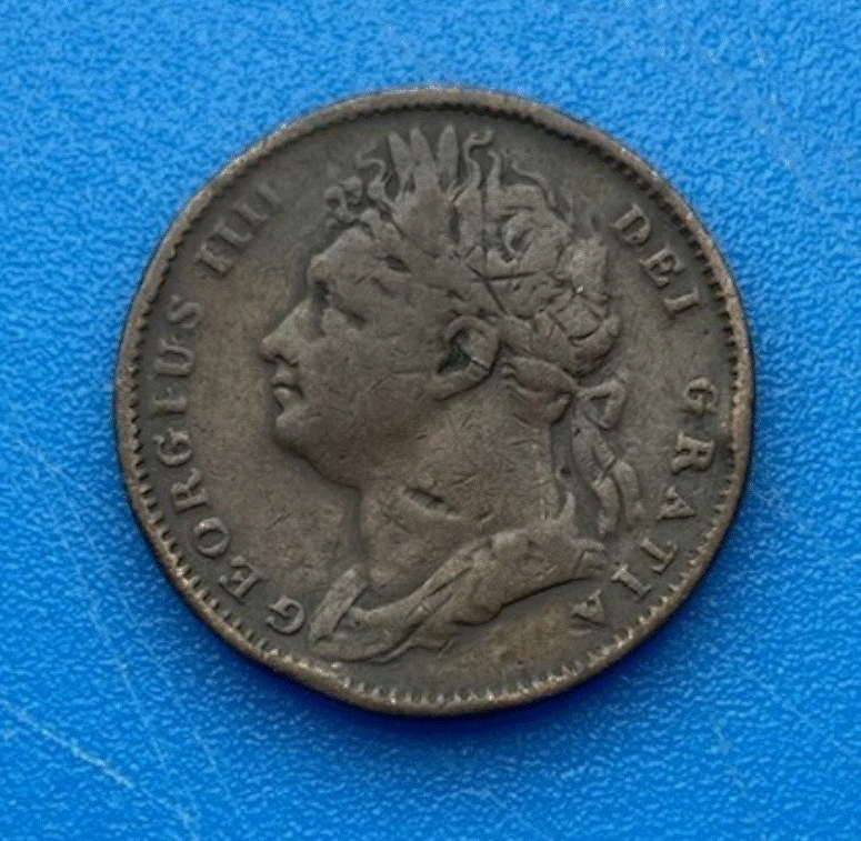  Großbritannien 1 Farthing 1821 George IV Britannia Kupfer Münze   