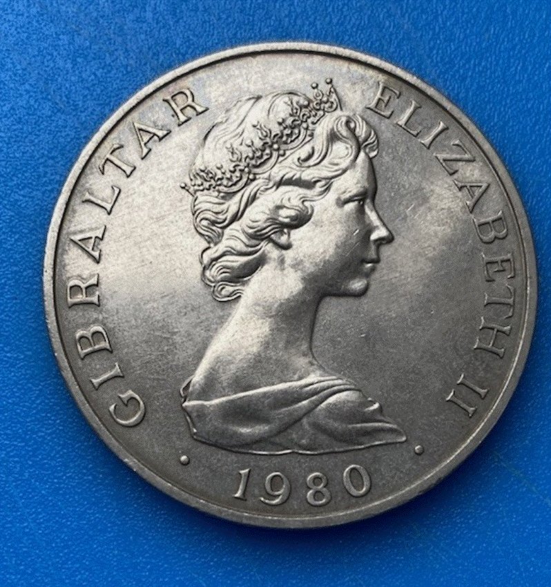  Gibraltar 1 Crown 1980 Admiral Nelson Elizabeth II   