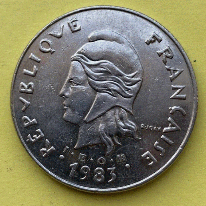  Neukaledonien 50 Francs 1983 - Rundhütte Palmen Südsee   