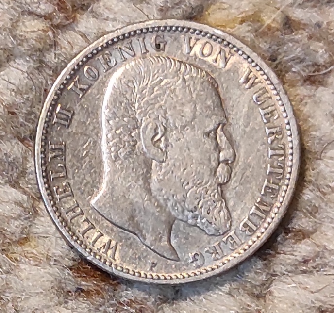  Württemberg 2 Mark 1900, SILBER, König Wilhelm II.   