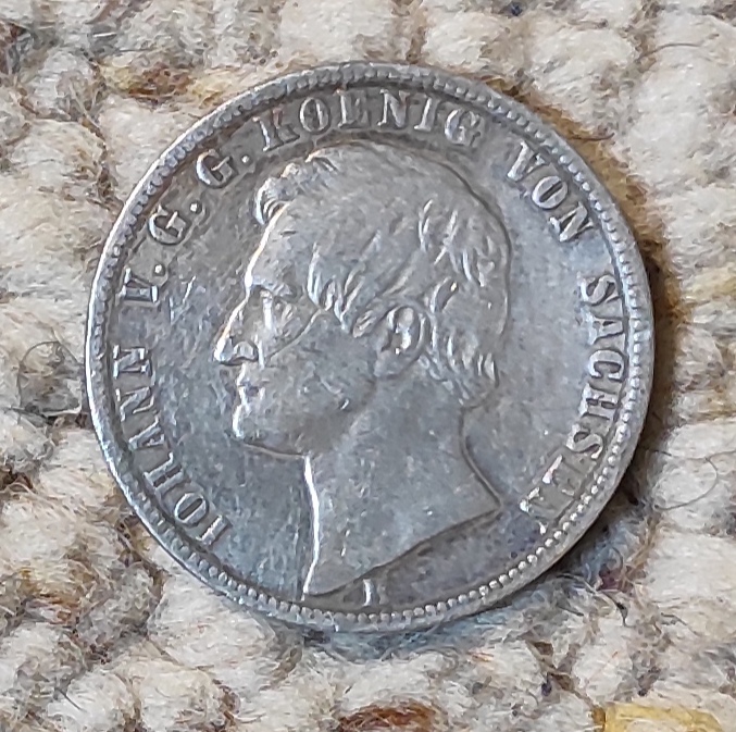  Sachsen 1 Vereinstaler 1870, SILBER, König Johann   