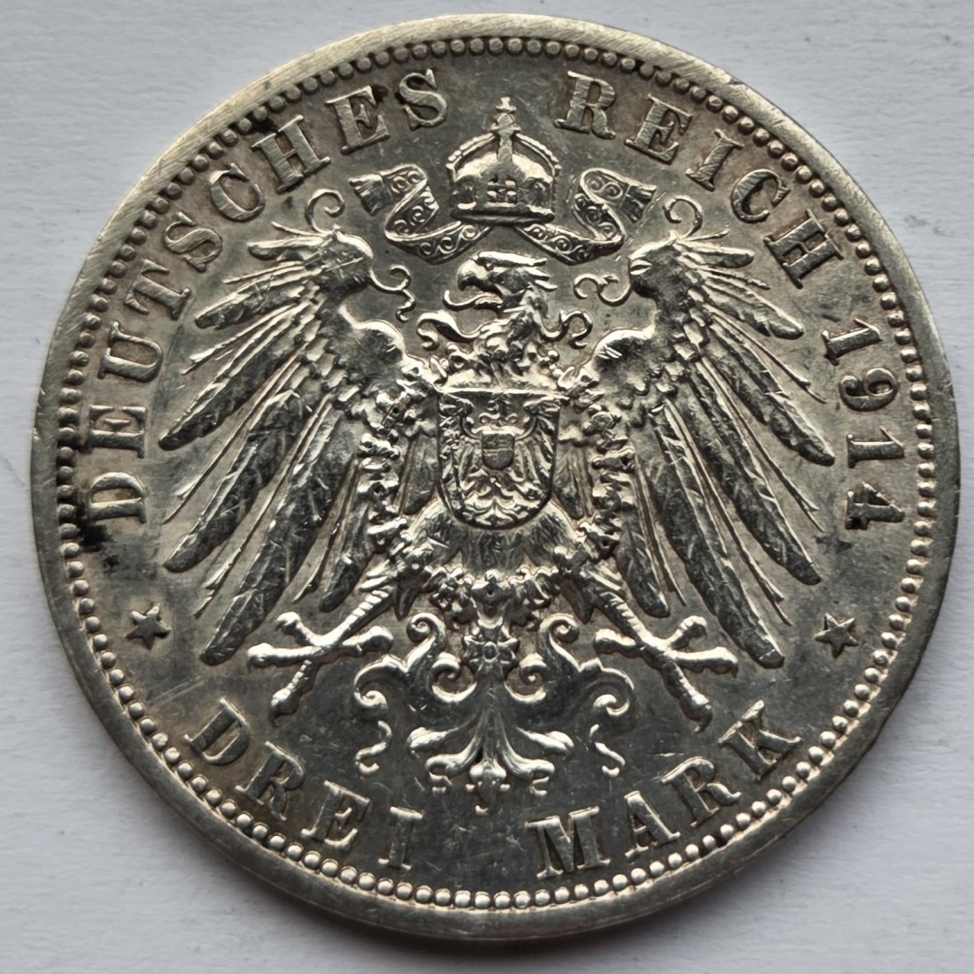  Kaiserreich: Anhalt, 3 Mark Silberhochzeit 1914 (Jaeger 24)   