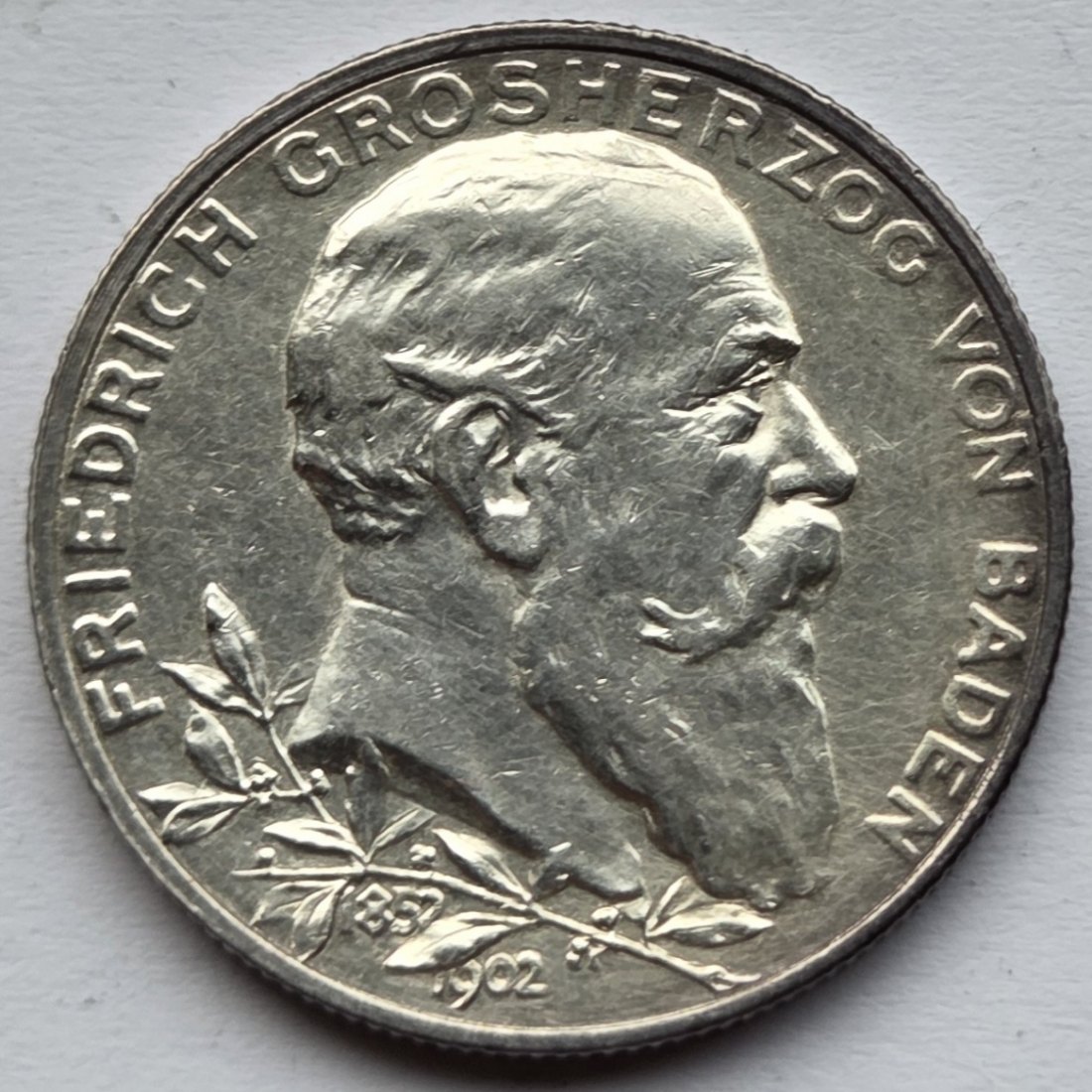  Kaiserreich: Baden, 2 Mark Thronjubiläum 1902 (Jaeger 30)   